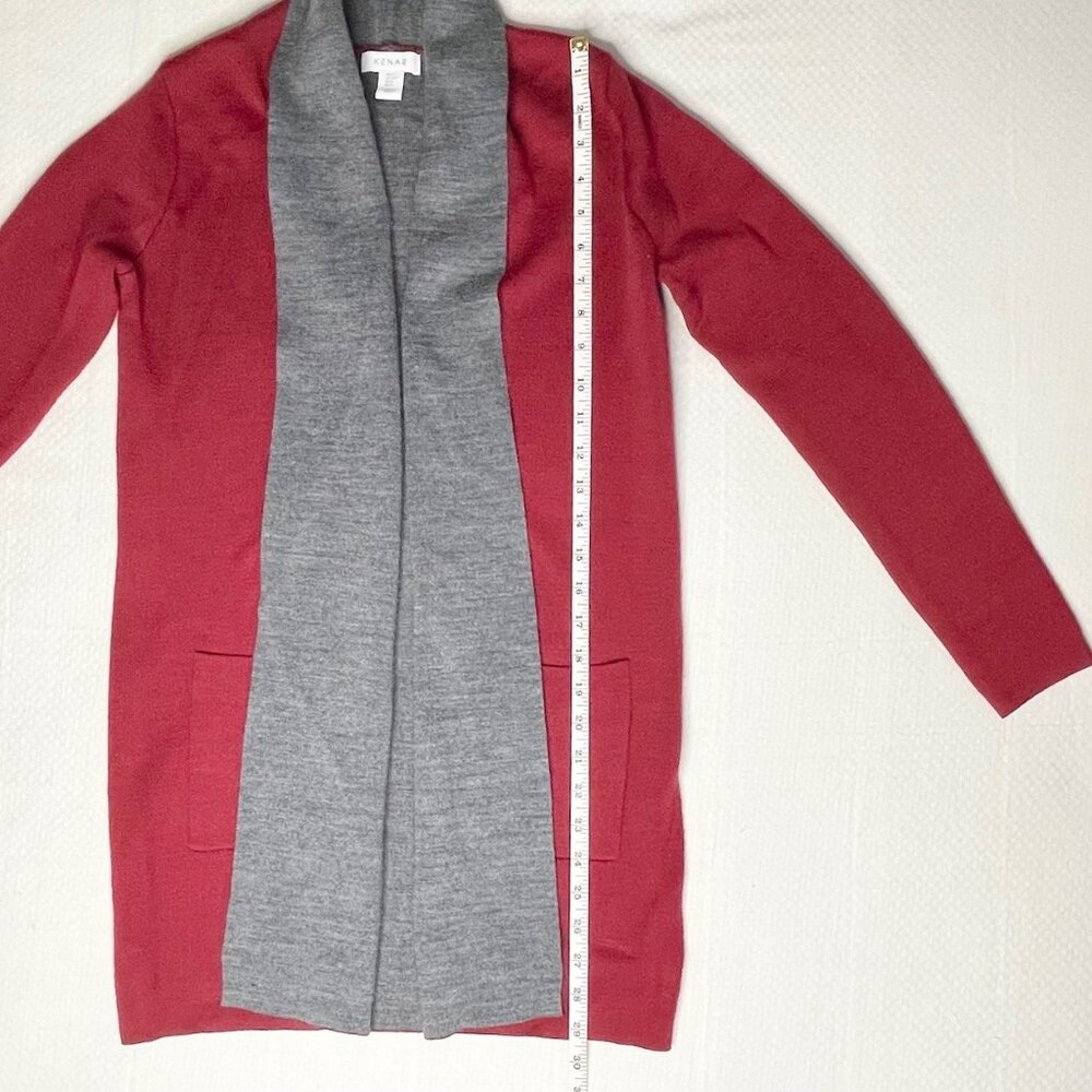 Kenar Red and Gray Open Front Cardigan – Size Small - Picture 9 of 11